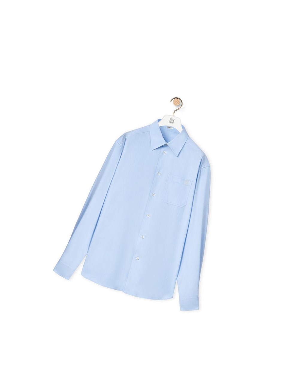 Loewe Chest pocket check shirt in cotton Azules | ODQIE-9104
