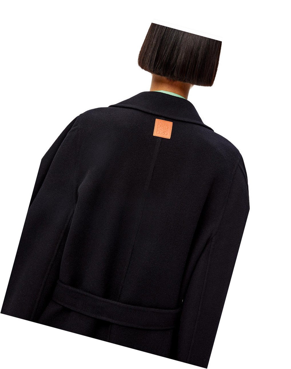 Loewe Circular sleeve belted coat in wool and cashmere Negros | TBKWM-9764