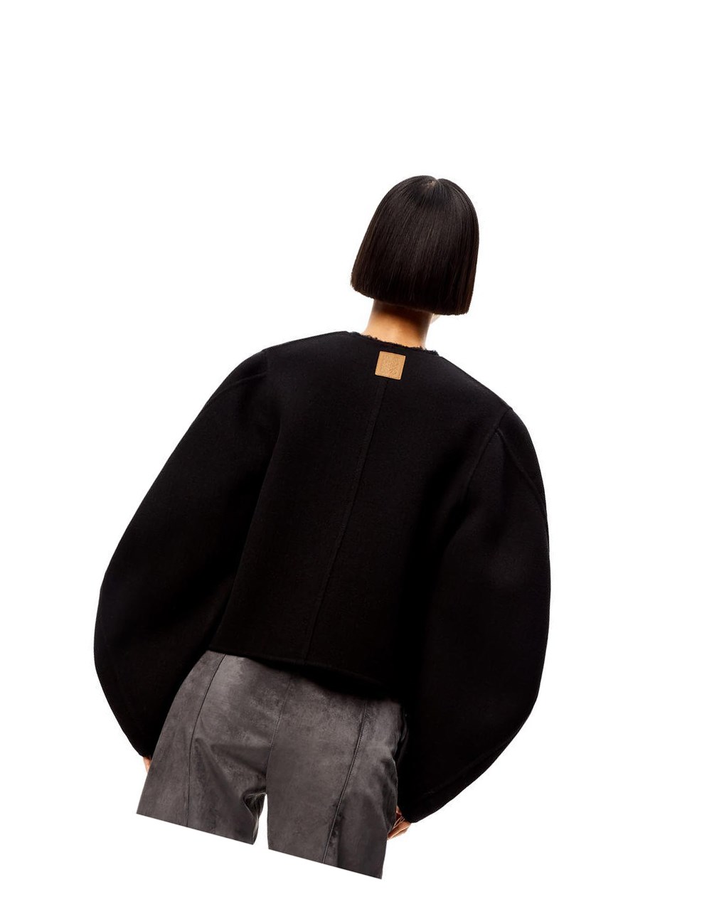 Loewe Circular sleeve button jacket in wool and cashmere Negros | PVDMG-9046