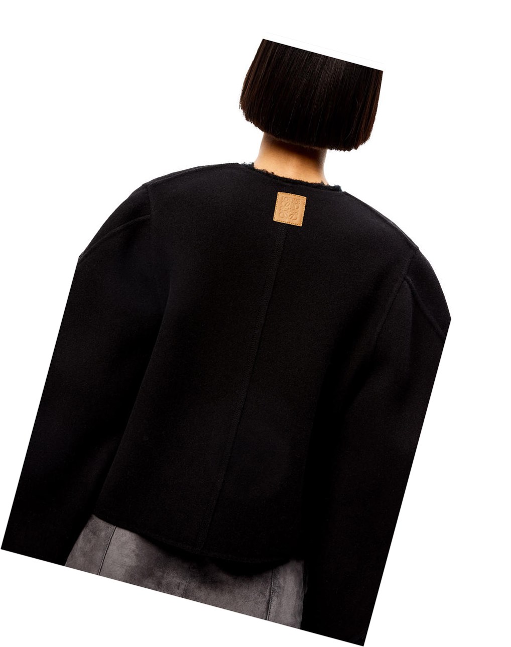 Loewe Circular sleeve button jacket in wool and cashmere Negros | PVDMG-9046