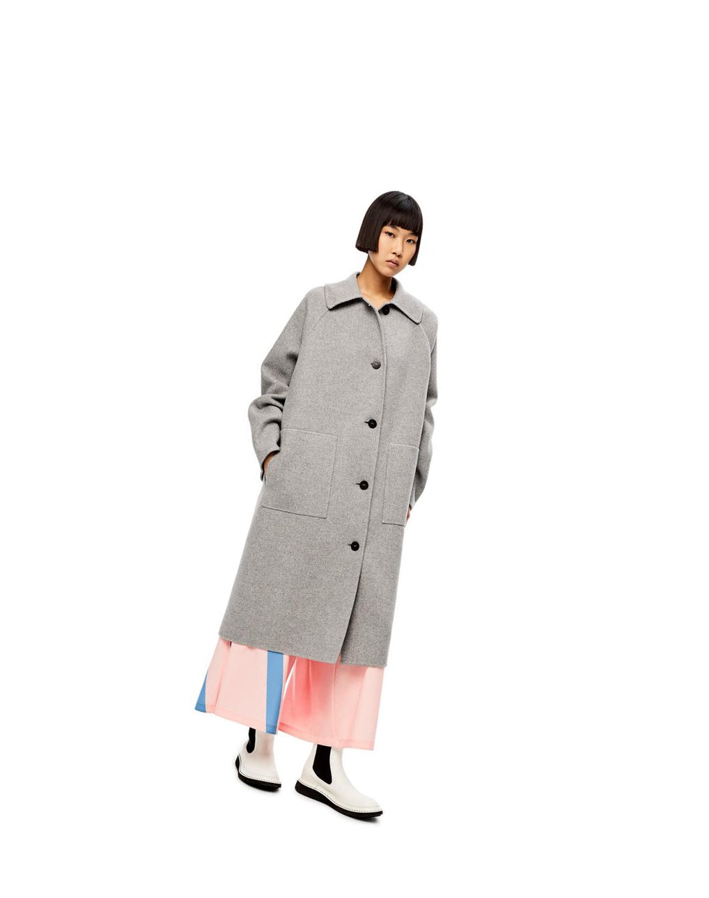 Loewe Coat in cashmere Grises | FHWAS-2083
