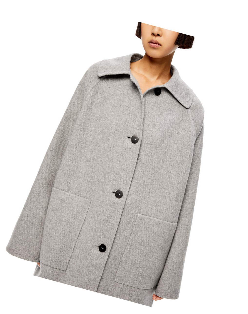 Loewe Coat in cashmere Grises | FHWAS-2083