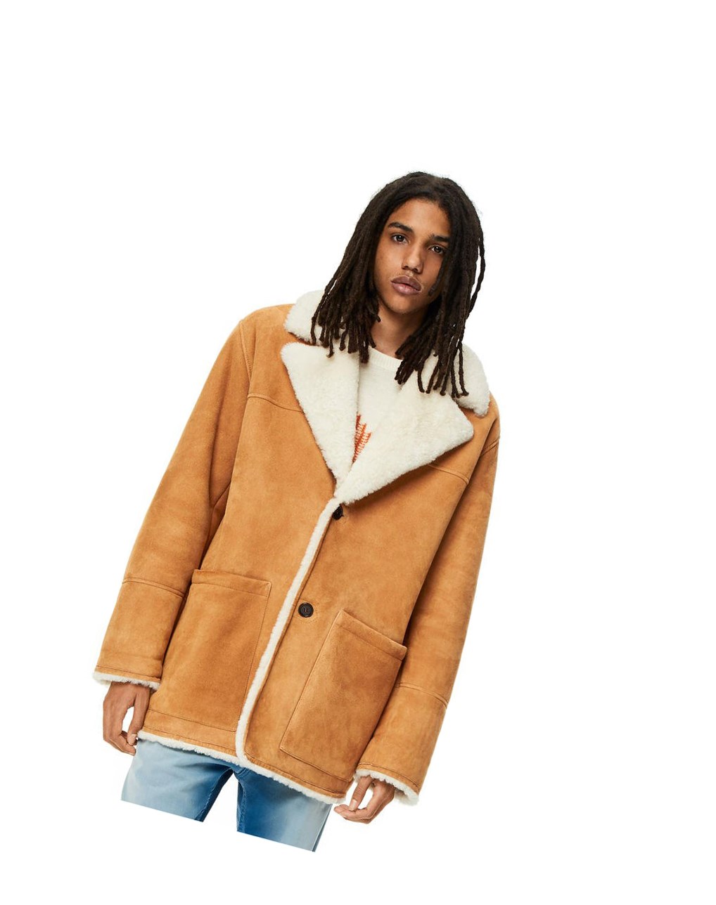 Loewe Coat in shearling Blancos | FAMZN-5368