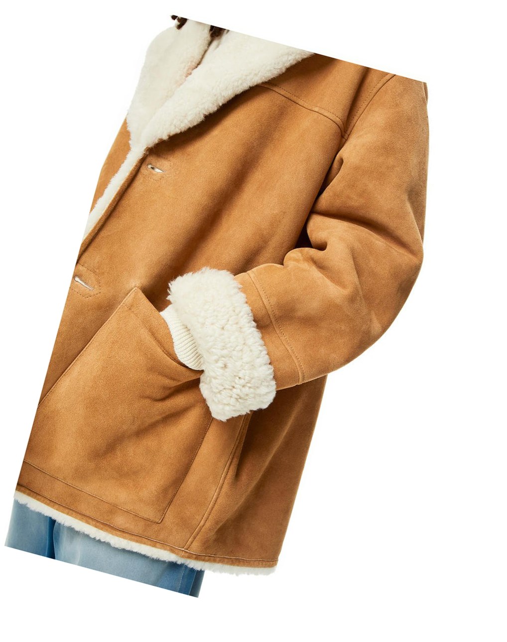Loewe Coat in shearling Blancos | FAMZN-5368