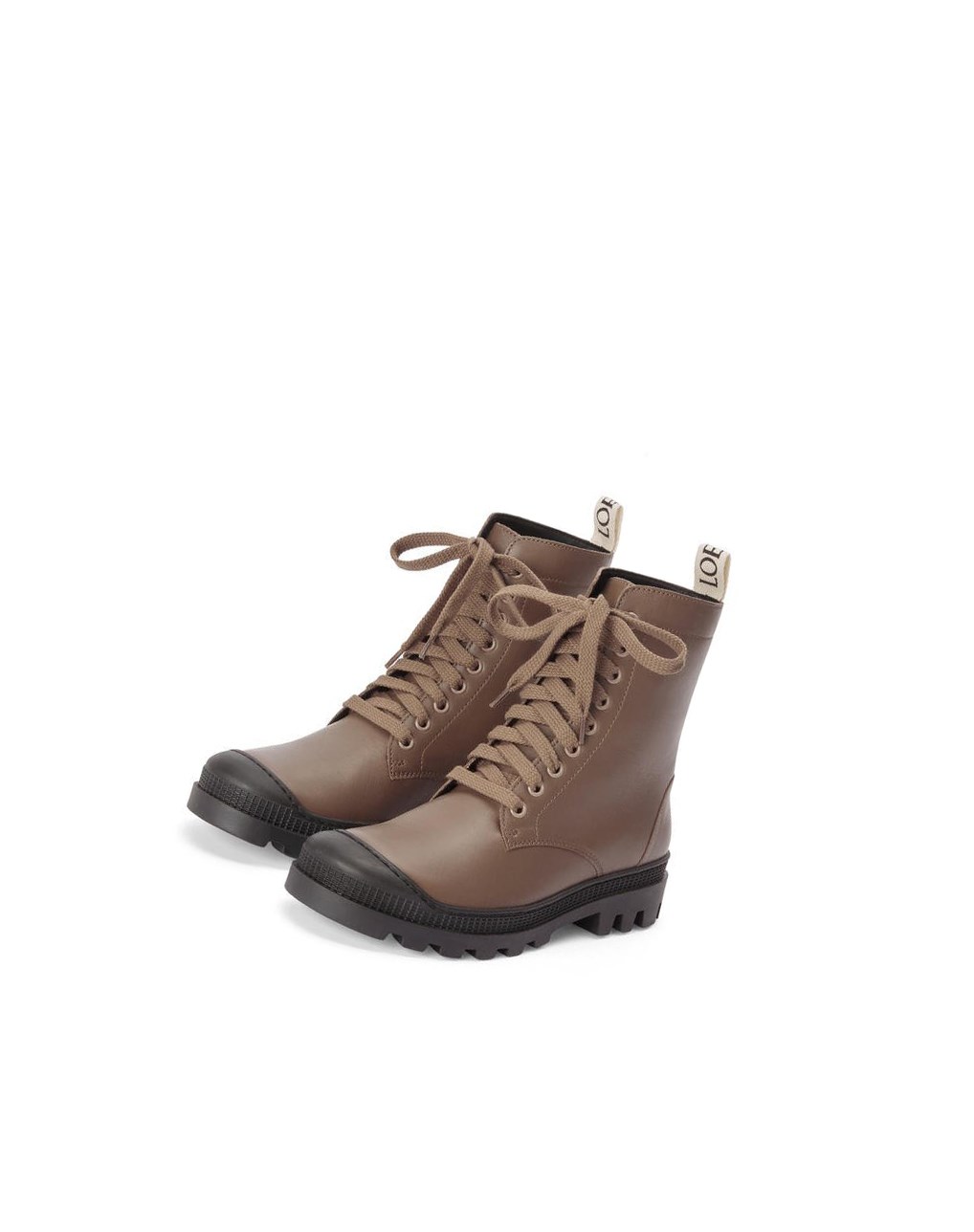 Loewe Combat boot in calfskin Kaki Verdes | EVRAC-7105