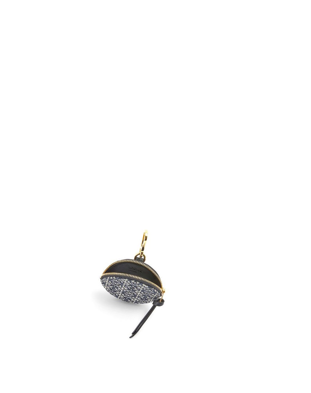 Loewe Cookie charm in Anagram jacquard and calfskin Azul Marino Negros | RPOAK-9547