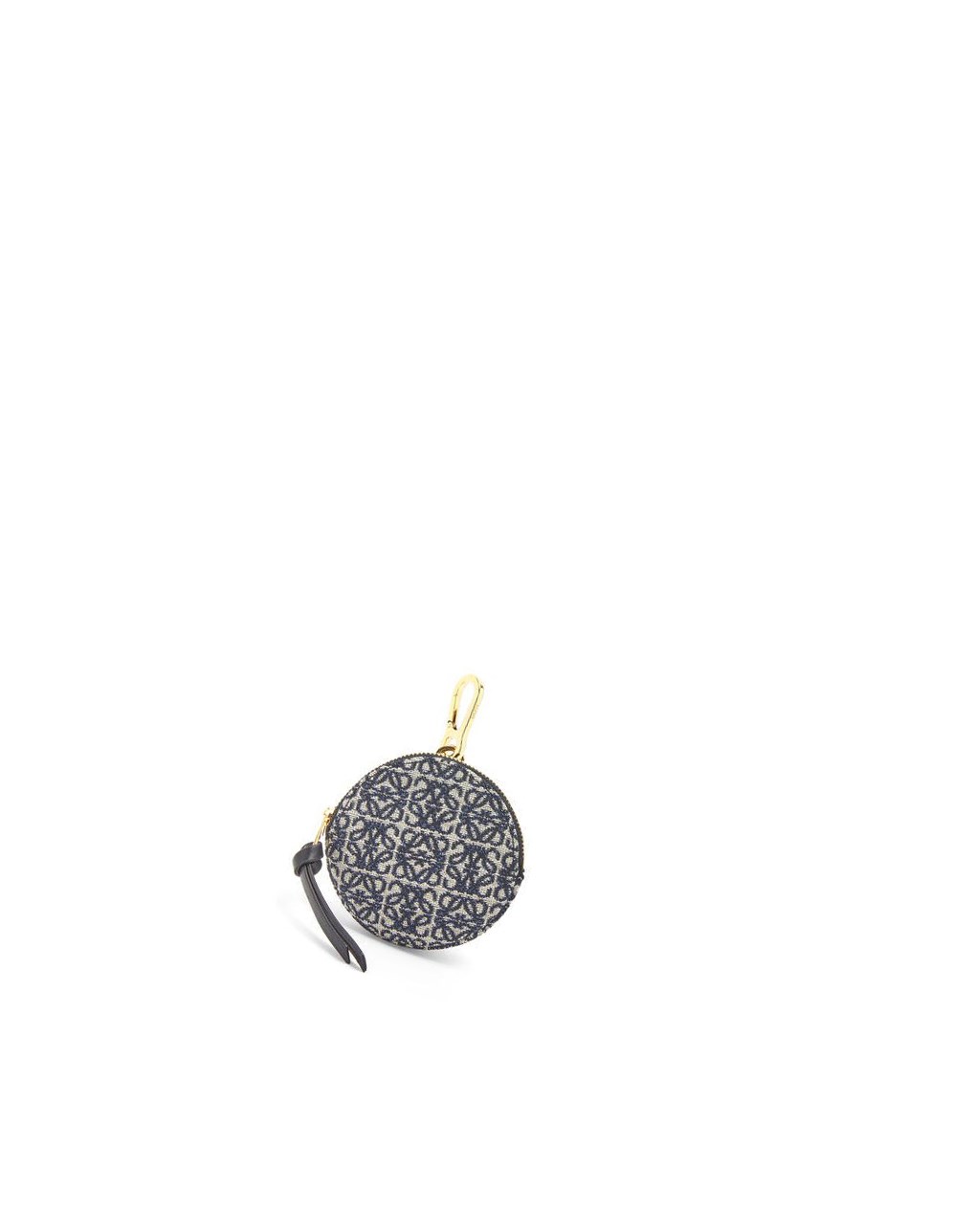 Loewe Cookie charm in Anagram jacquard and calfskin Azul Marino Negros | RPOAK-9547