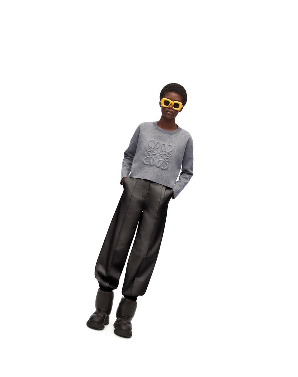 Loewe Corta Anagram sweater in wool Grises Claro | OPWQF-5107