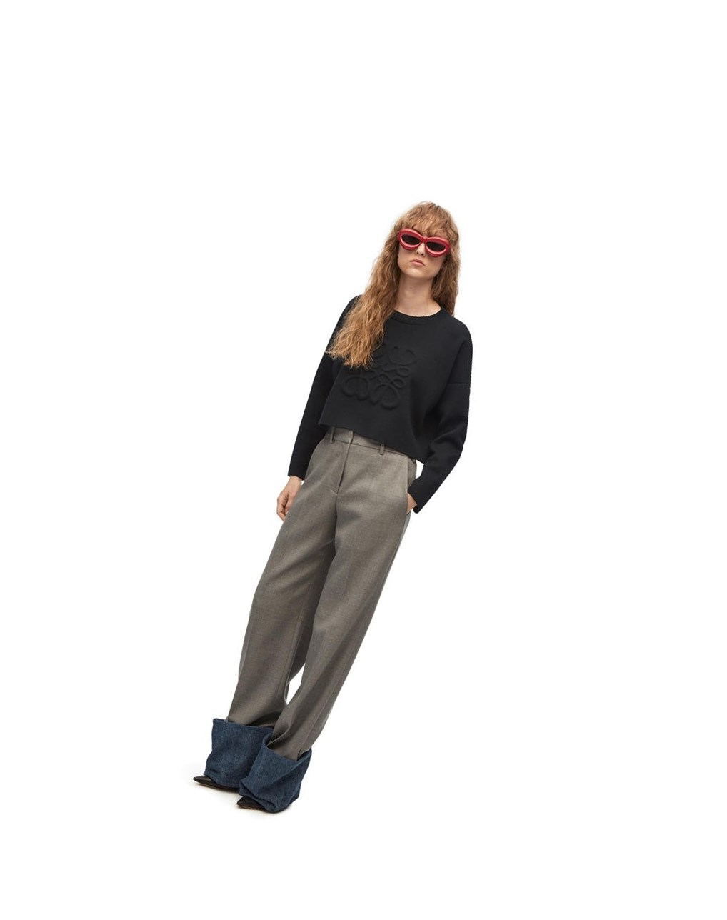 Loewe Corta Anagram sweater in wool Negros | TNBUS-5432