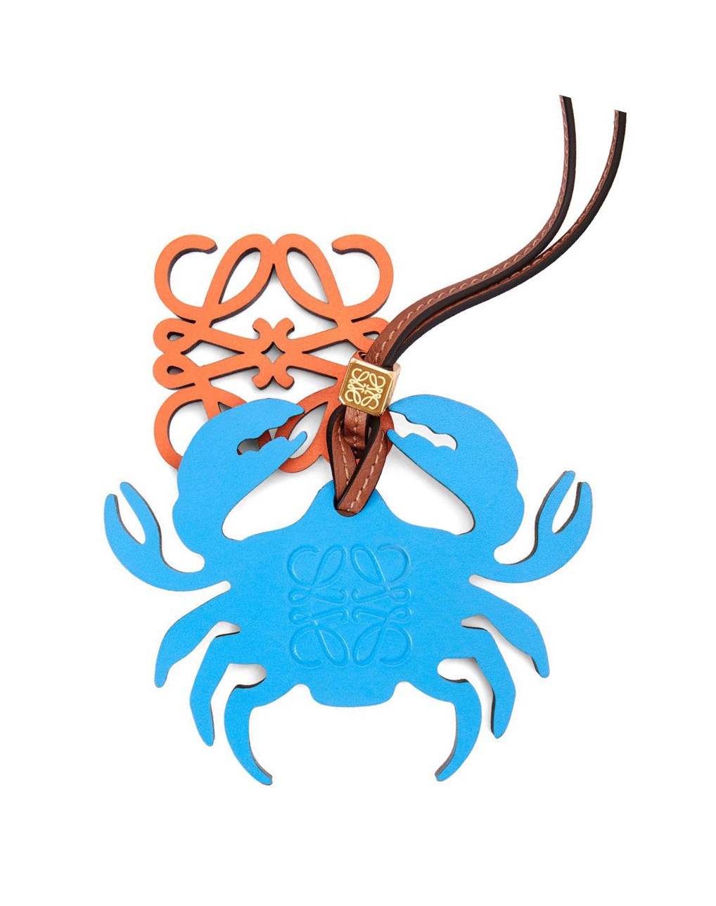 Loewe Crab charm in calfskin and brass Azules | OKGAN-8210