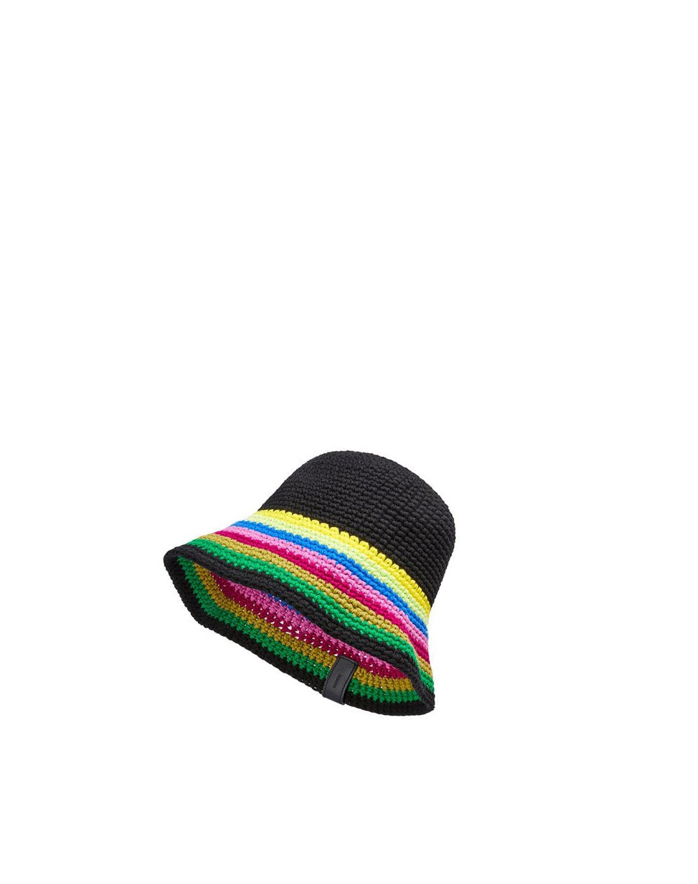 Loewe Crochet hat in cotton and calfskin Multicolor Negros | FQVXG-2859
