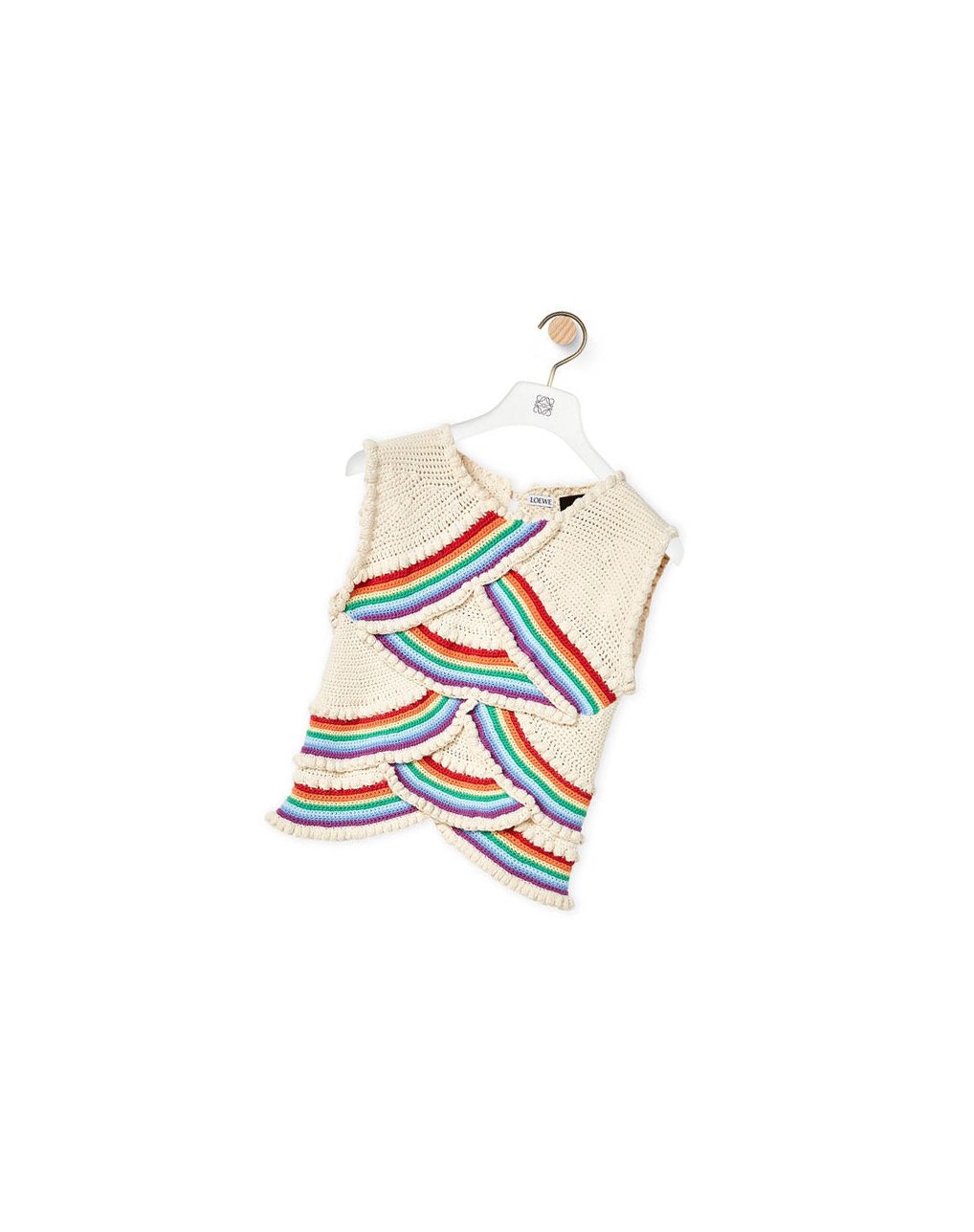 Loewe Crochet top in cotton Blancos Multicolor | IQPAE-0347