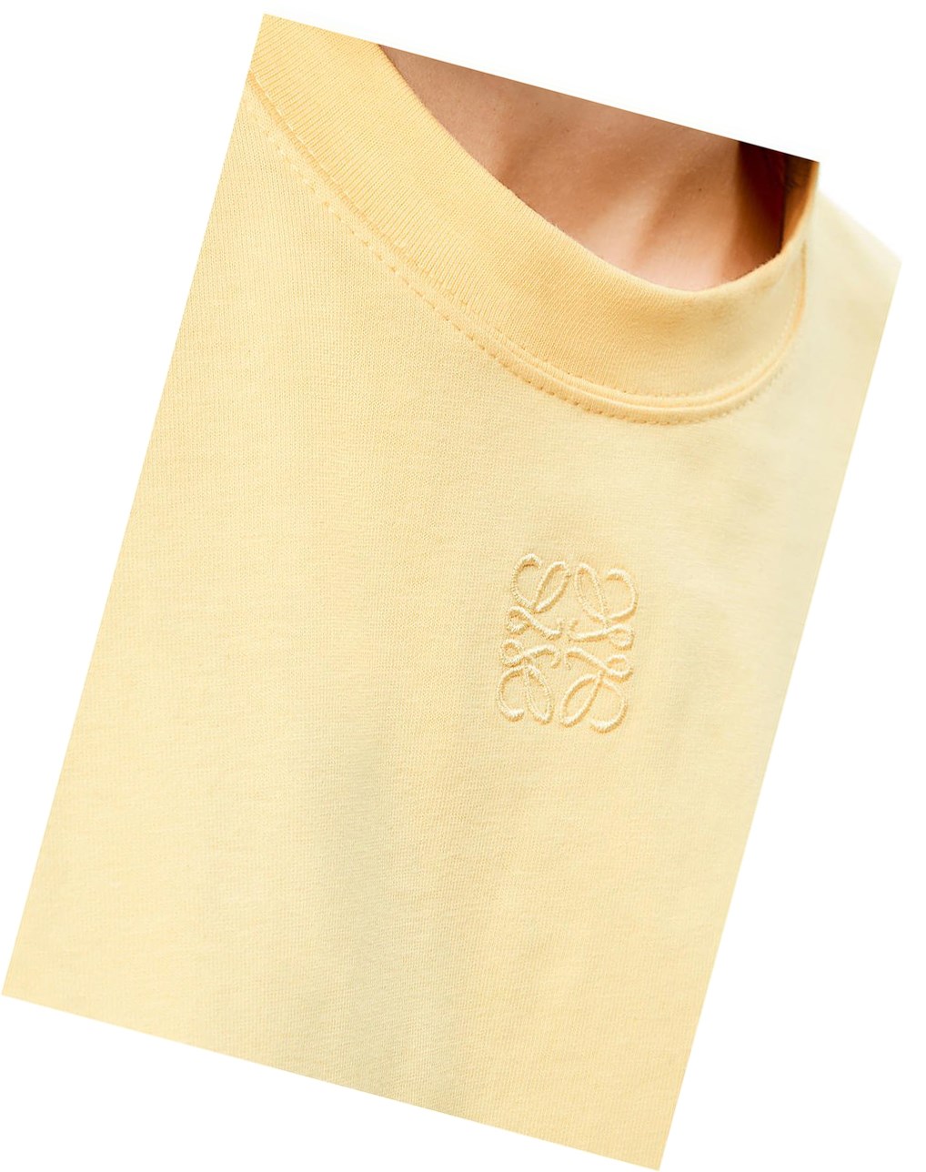 Loewe Cropped Anagram T-shirt in cotton Amarillos Claro | LHYZA-9425