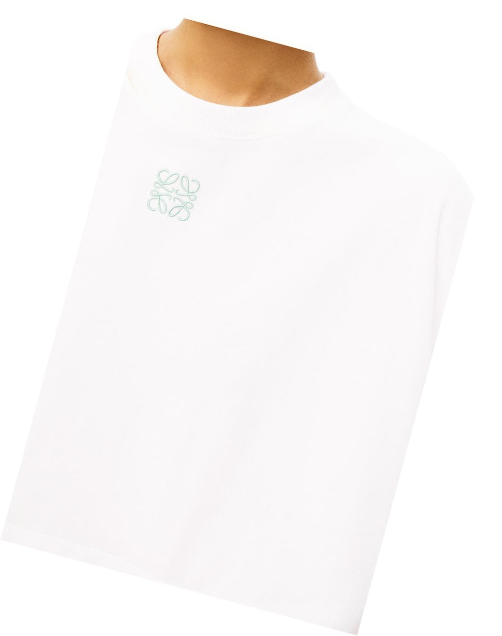 Loewe Cropped Anagram T-shirt in cotton Blancos | LPGKO-0649