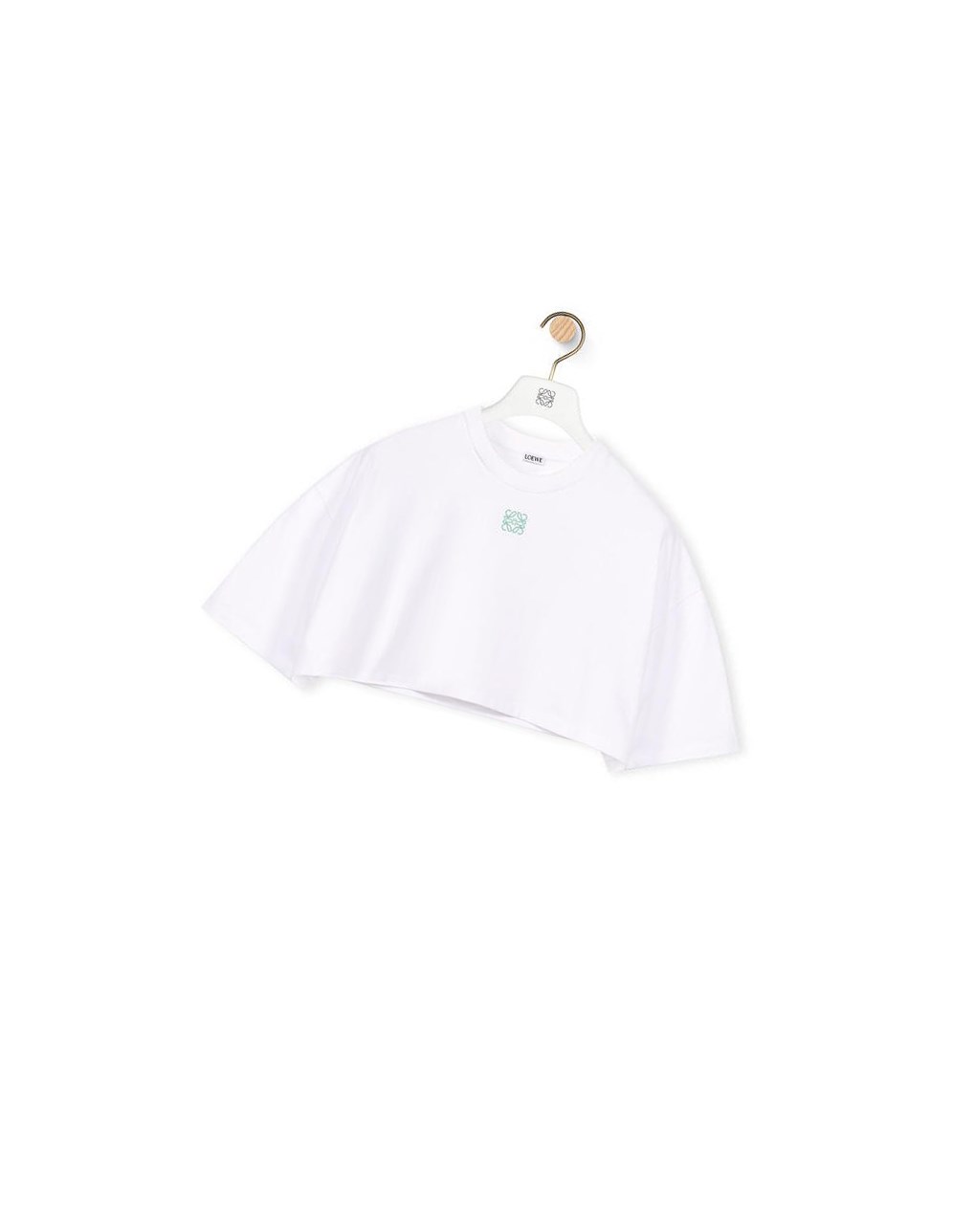 Loewe Cropped Anagram T-shirt in cotton Blancos | LPGKO-0649