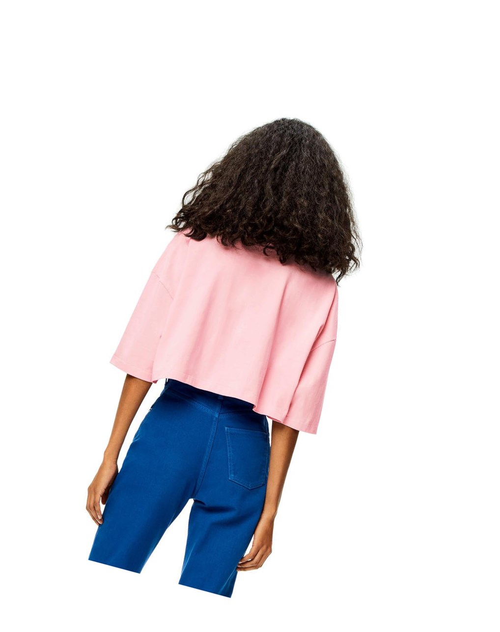 Loewe Cropped Anagram T-shirt in cotton Rosas Claro | QSXWO-1045