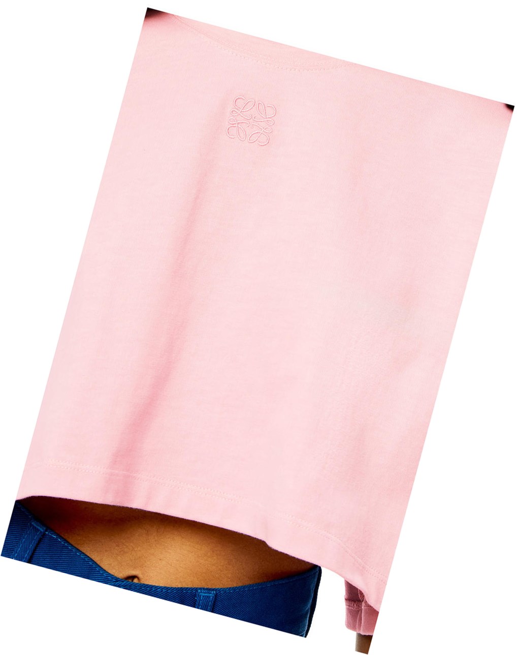 Loewe Cropped Anagram T-shirt in cotton Rosas Claro | QSXWO-1045