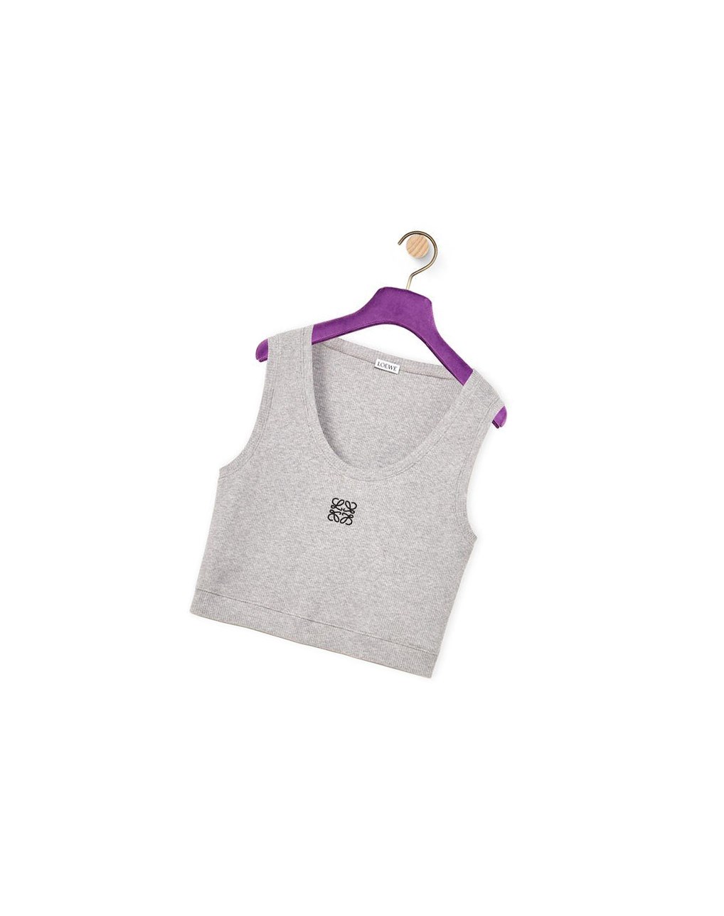 Loewe Cropped Anagram tank top in cotton Grises Negros | TJLOC-9580