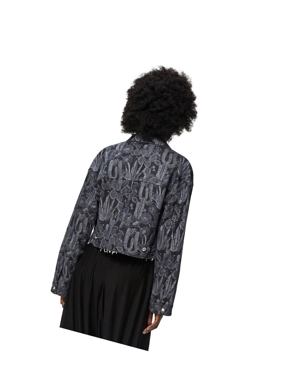 Loewe Cropped cactus jacket in denim Negros Blancos | JELFB-1346