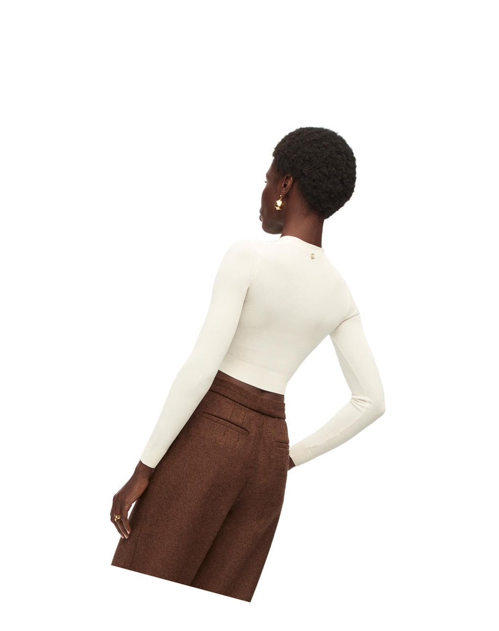 Loewe Cropped cardigan in viscose Blancos | FVEKR-3219