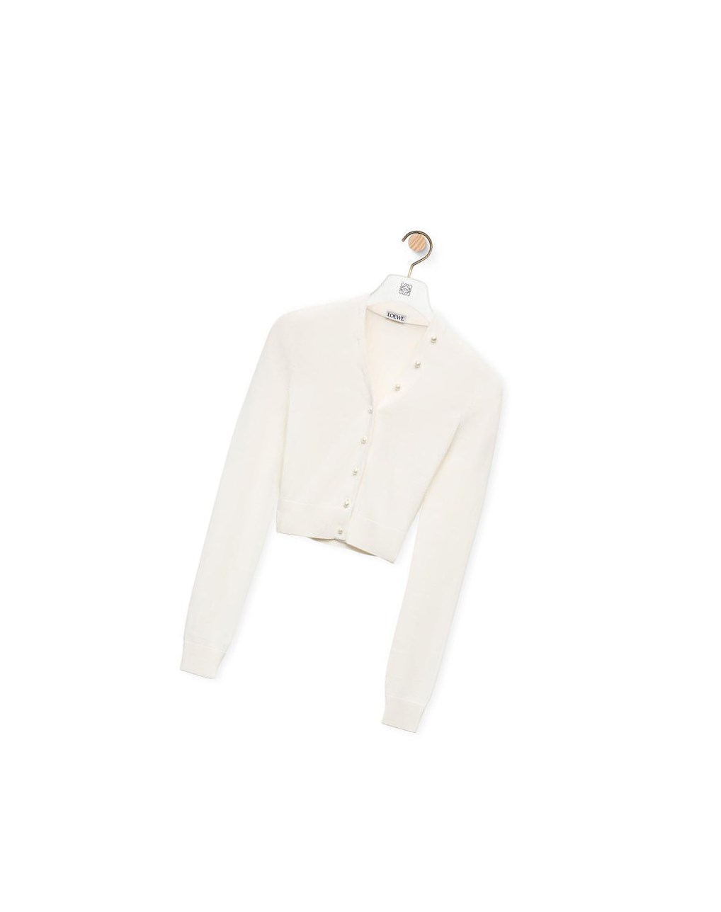Loewe Cropped cardigan in viscose Blancos | FVEKR-3219