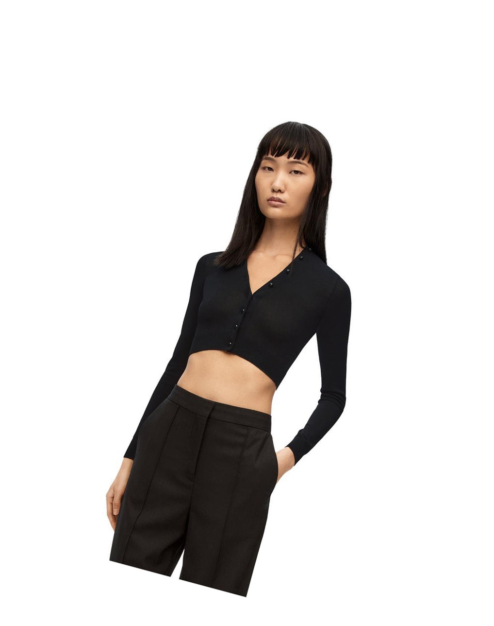Loewe Cropped cardigan in viscose Negros | DZACL-7281