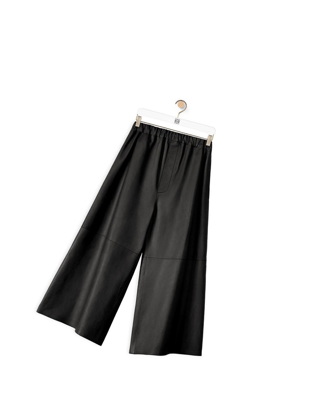 Loewe Cropped elasticated trousers in nappa Negros | CAHJT-1870