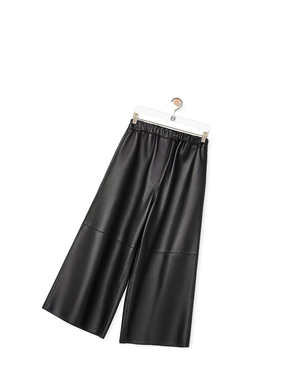 Loewe Cropped elasticated trousers in nappa Negros | QWEAX-9347