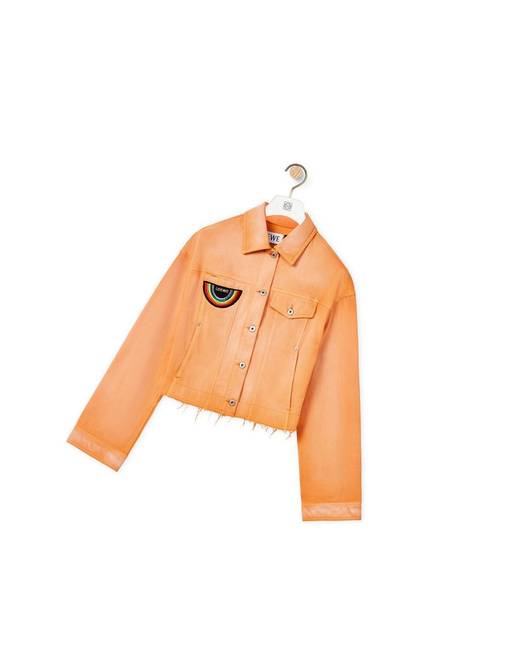 Loewe Cropped jacket in denim Mandarin | USQFD-1264