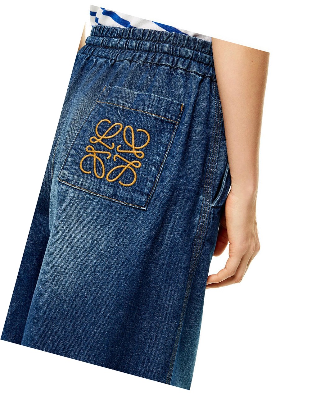 Loewe Cropped jeans in denim Washed Denim | PWCJR-9265