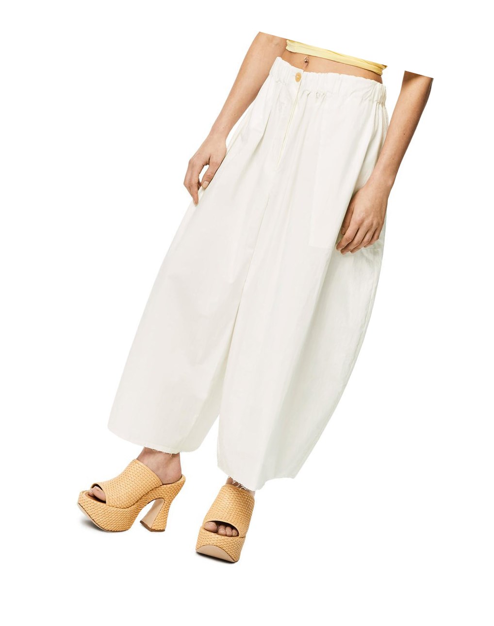 Loewe Cropped trousers in cotton Blancos | FZXVC-6279