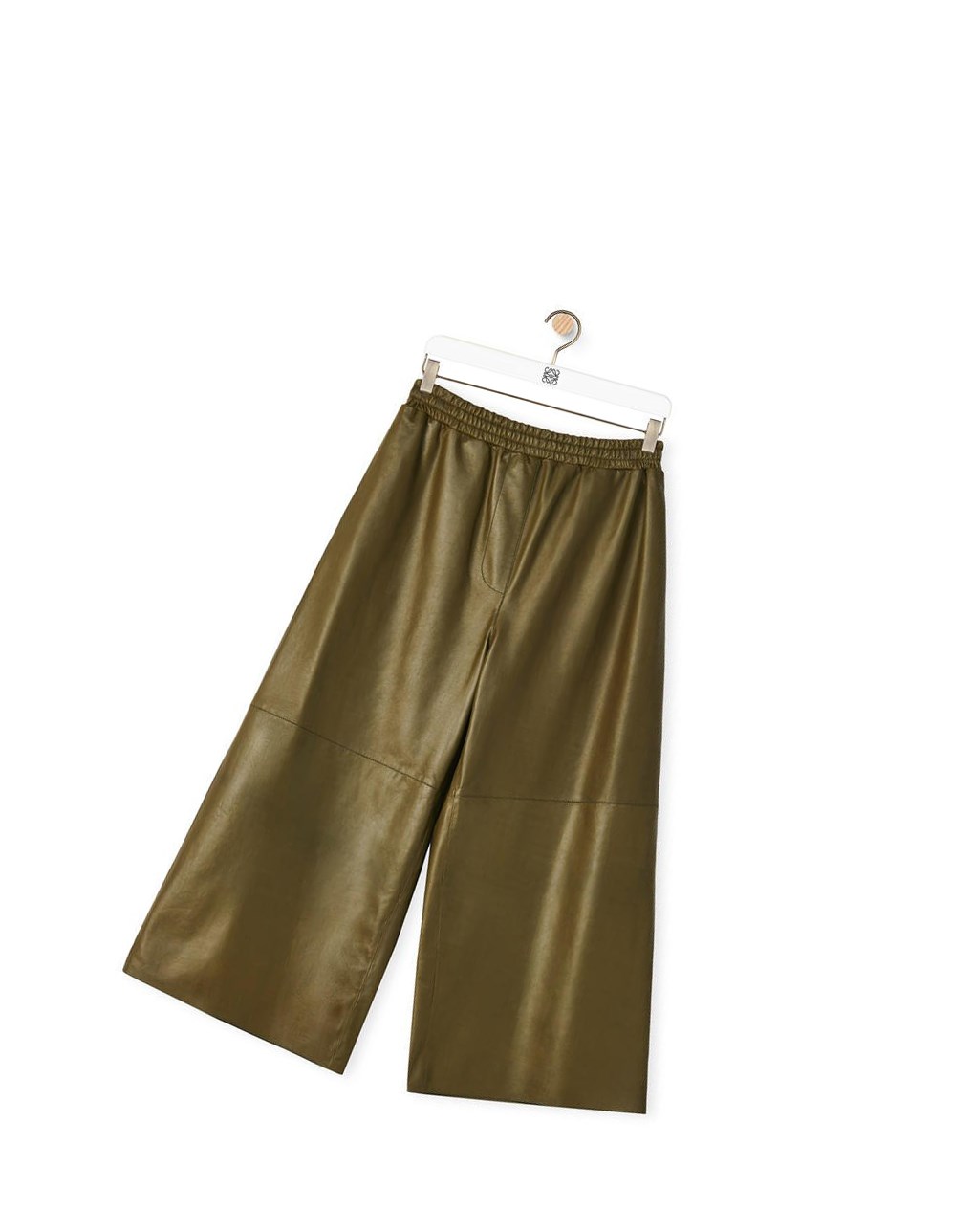Loewe Cropped trousers in nappa Kaki Oscuro Verdes | ADPHX-5632
