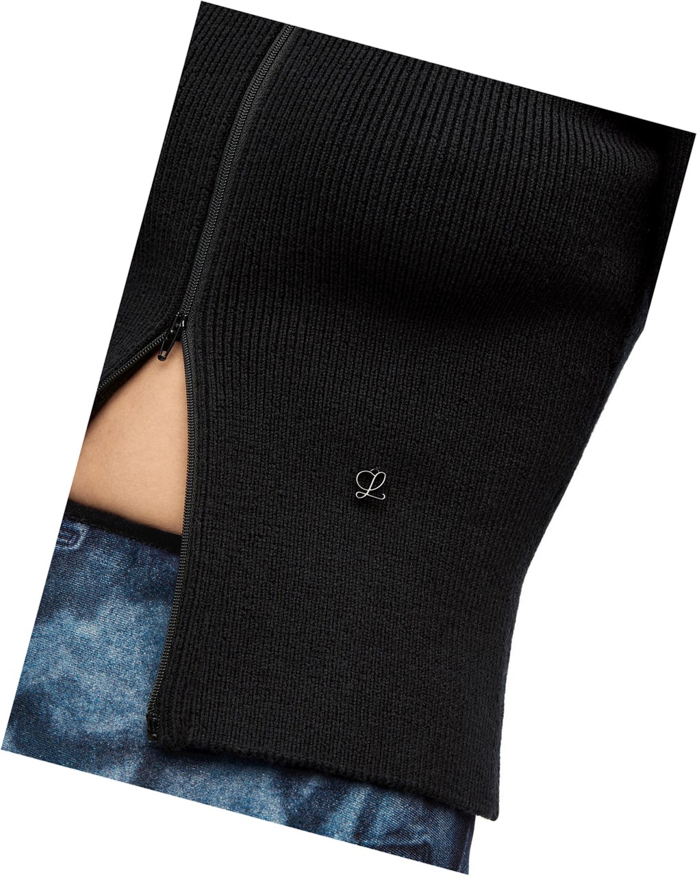 Loewe Cropped zip up sweater in wool Negros | QUWYZ-5927