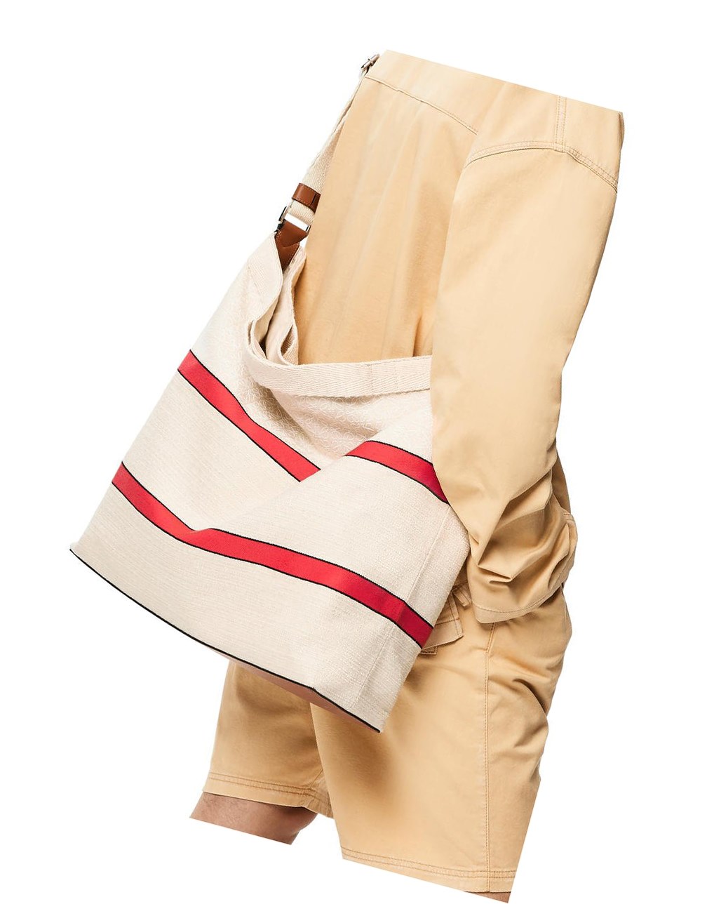 Loewe Crossbody tote in jacquard and calfskin Rojos | SXMJV-5791