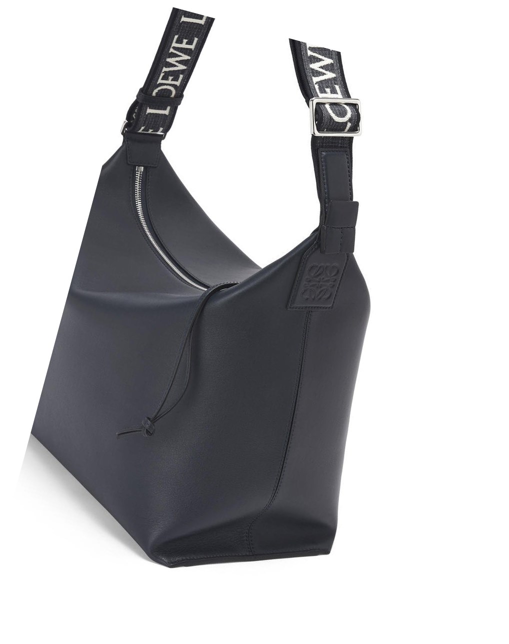 Loewe Cubi Crossbody bag in supple smooth calfskin and jacquard Azul Marino Oscuro | JUDVZ-0231