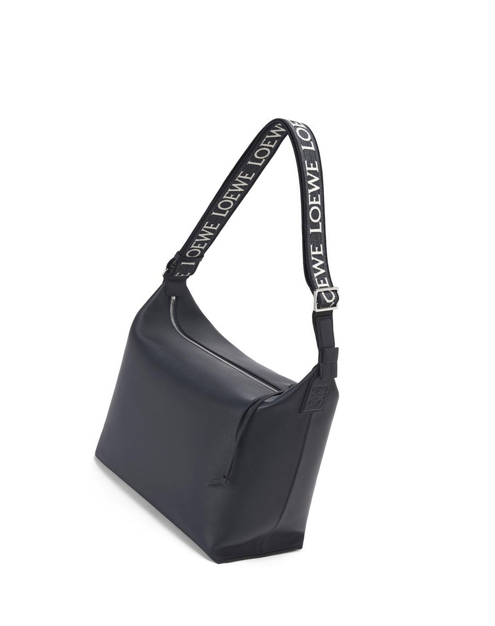 Loewe Cubi Crossbody bag in supple smooth calfskin and jacquard Azul Marino Oscuro | JUDVZ-0231