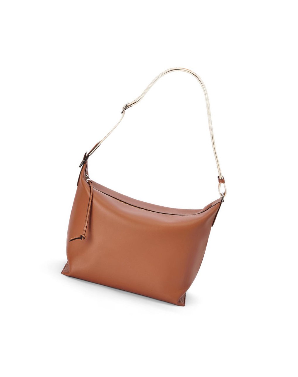 Loewe Cubi Crossbody bag in supple smooth calfskin and jacquard Tan | UHXDT-9026