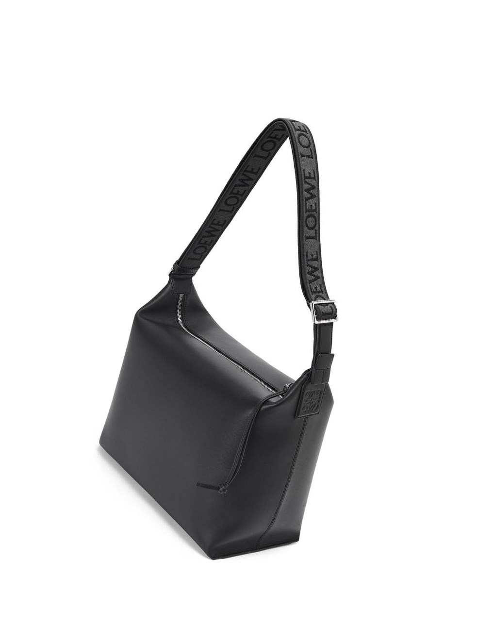 Loewe Cubi Crossbody bag in supple smooth calfskin and jacquard Negros | UVGQO-5608