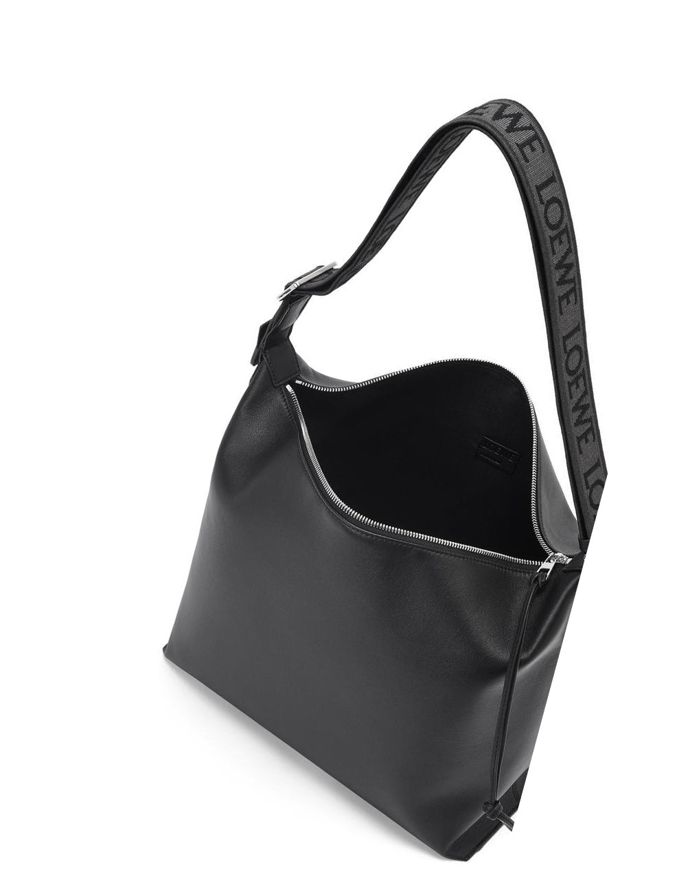Loewe Cubi Crossbody bag in supple smooth calfskin and jacquard Negros | UVGQO-5608