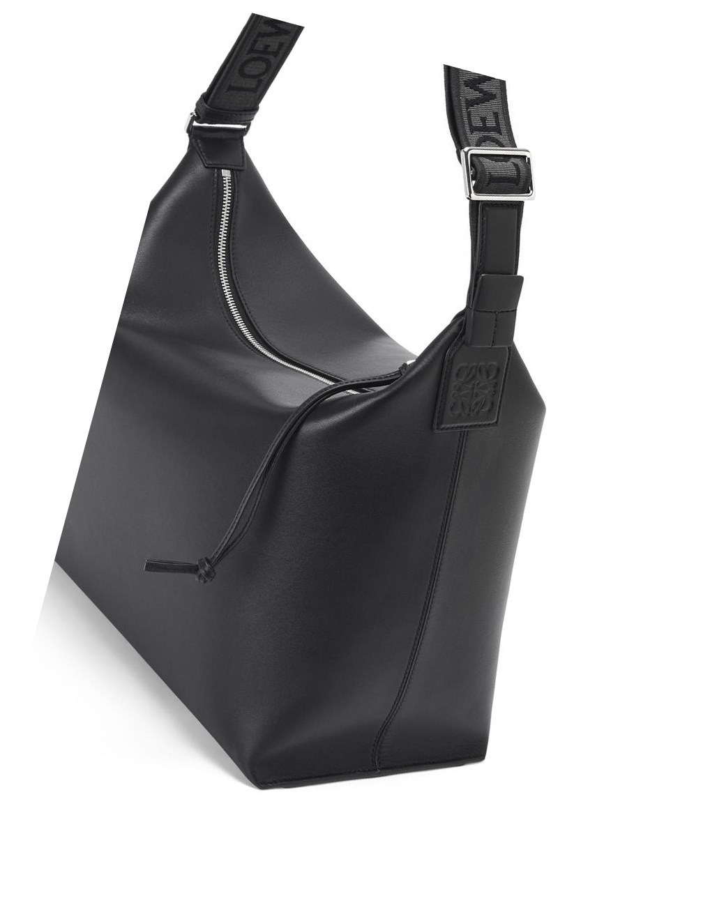 Loewe Cubi Crossbody bag in supple smooth calfskin and jacquard Negros | UVGQO-5608