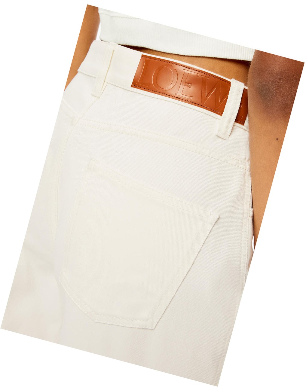 Loewe Curved jeans in denim Ivory | SVHUM-7586