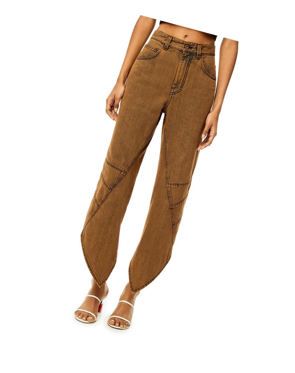 Loewe Curved jeans in denim Marrom | FLIAT-1057
