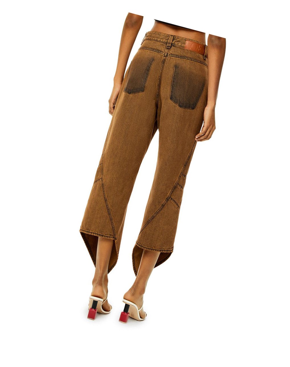 Loewe Curved jeans in denim Marrom | FLIAT-1057