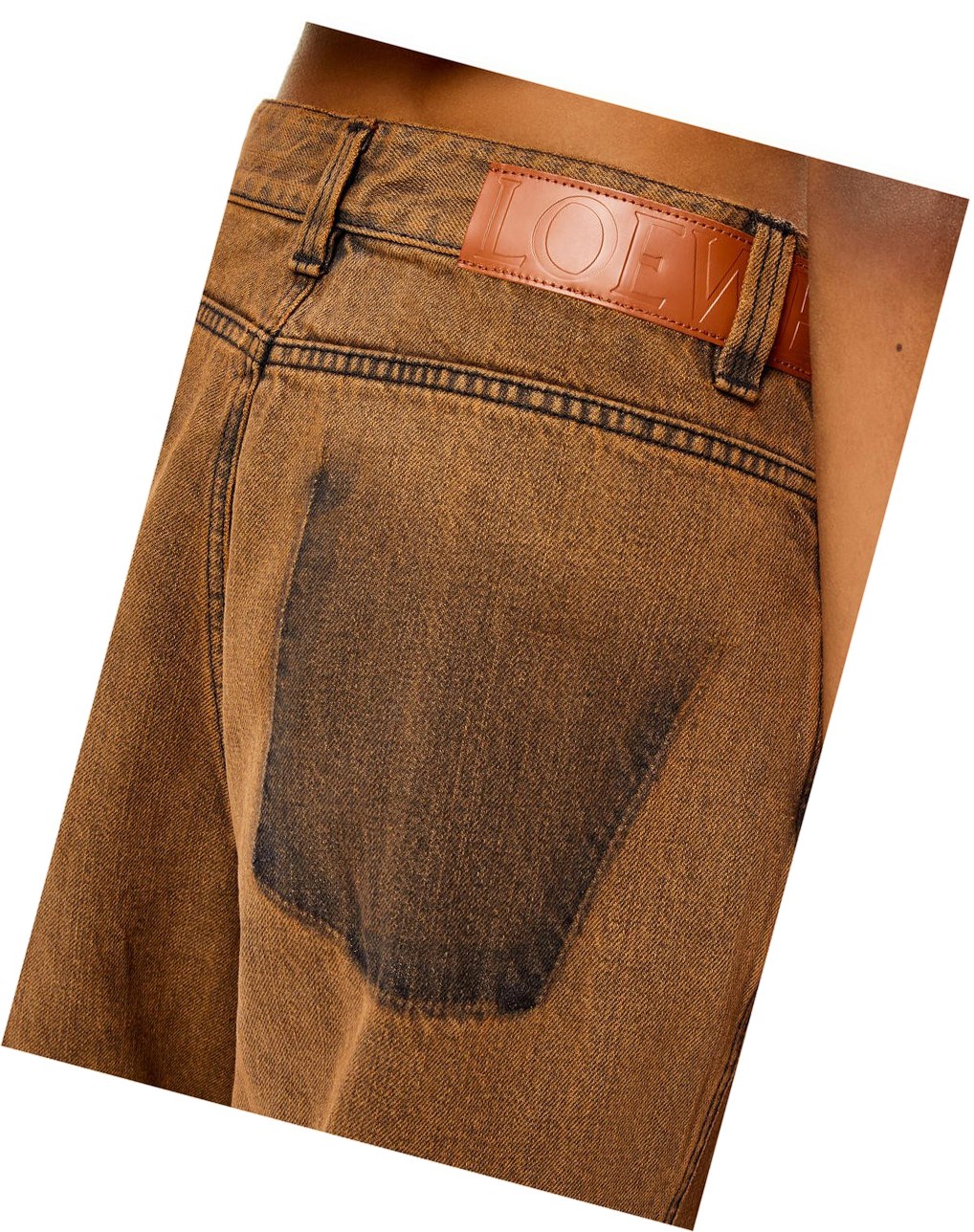 Loewe Curved jeans in denim Marrom | FLIAT-1057