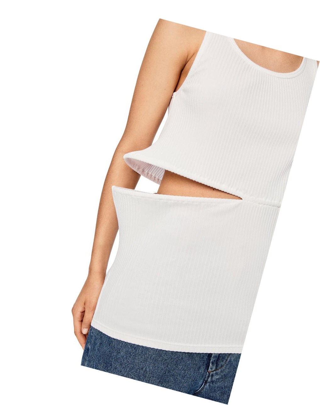Loewe Cut-out top in cotton Blancos | AURCF-5380