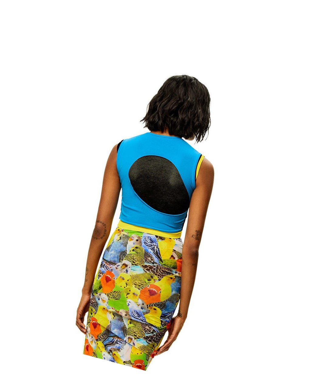 Loewe Cut-out top in viscose Negros Azules Amarillos | NDBFL-4503