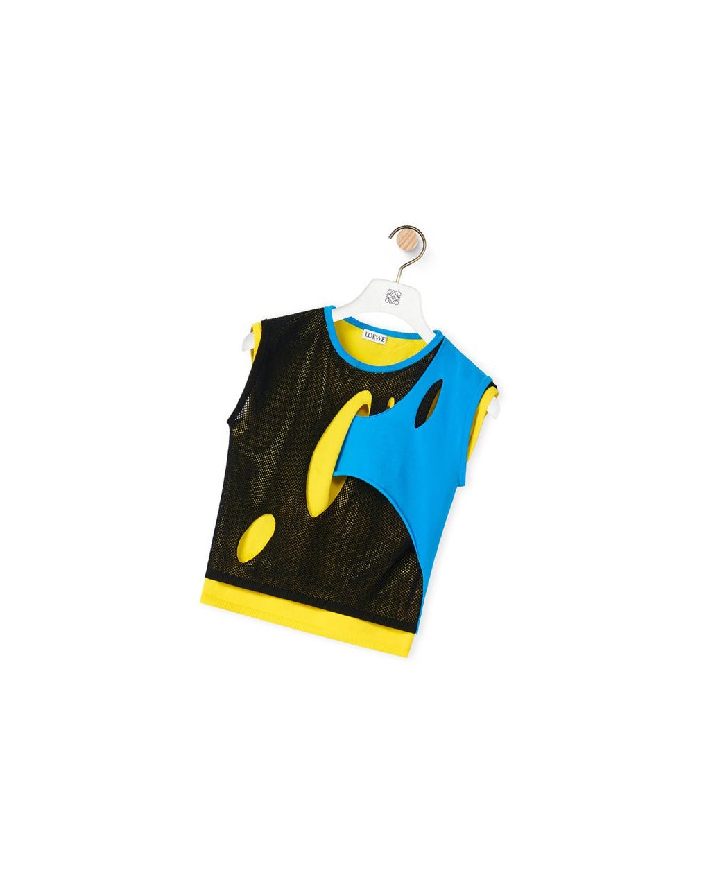 Loewe Cut-out top in viscose Negros Azules Amarillos | NDBFL-4503