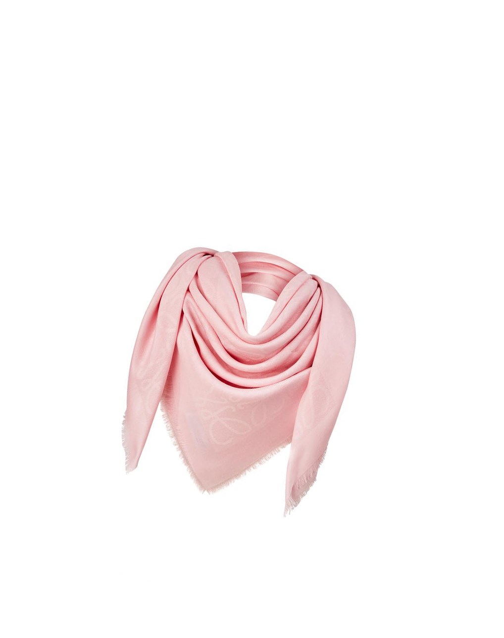 Loewe Damero scarf in wool, silk and cashmere Orchid | DEPKM-8013