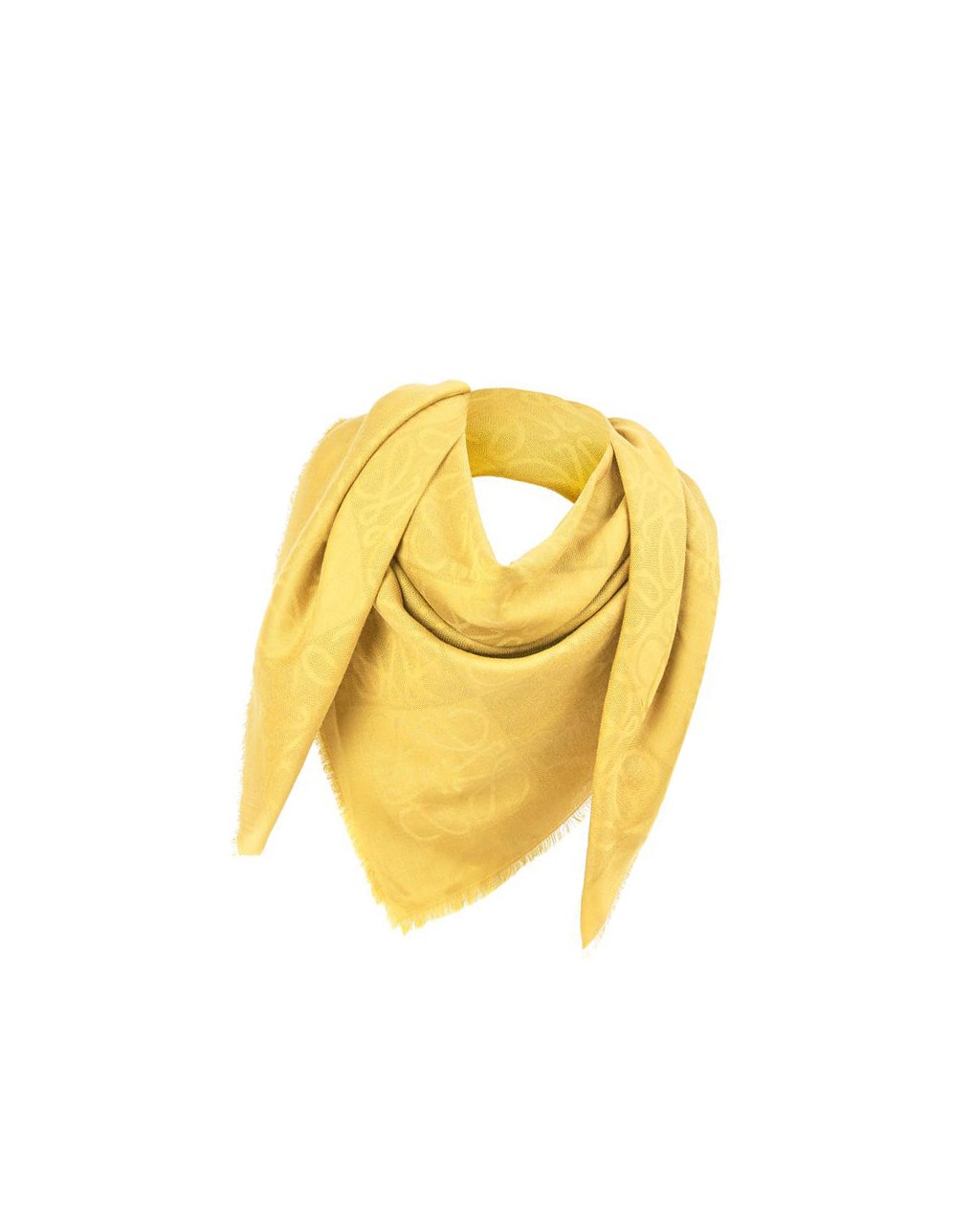 Loewe Damero scarf in wool, silk and cashmere Amarillos | LSVFO-8326