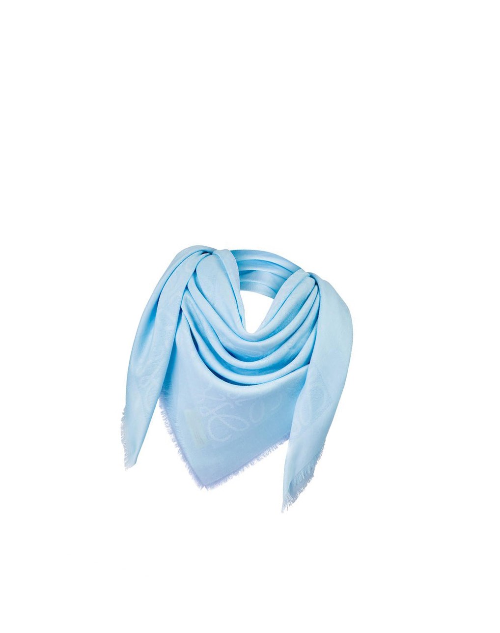 Loewe Damero scarf in wool, silk and cashmere Azules | OTRQS-9648